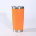 Premium 20oz orange 304 stainless steel insulated tumbler with transparent lid - 20oz / Orange