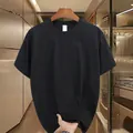 Comfortable loose fit short sleeve men's black t-shirt made of soft skin-friendly fabric - S / Black