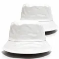 Classic white cotton bucket hat with wide brim for sun protection and casual wear - M (56-58cm) / White