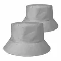 Minimalist gray solid color cotton bucket hat for outdoor sun protection and travel - M (56-58cm) / Gray