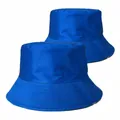 Durable royal blue cotton bucket hat suitable for unisex outdoor sun protection - Blue