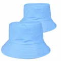 A stylish sky blue cotton bucket hat perfect for outdoor sun protection and casual wear - Sky Blue