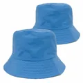 Classic lake blue cotton bucket hat with a wide reinforced brim for sun protection - Lake Blue