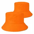 Solid orange bucket hat for sun protection and casual outdoor style - Orange