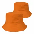 Premium caramel orange cotton bucket hat, durable and stylish outdoor sun protection - Caramel color