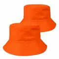 Ζωηρό πορτοκαλί βαμβακερό καπέλο bucket για ηλιακή προστασία και καθημερινή χρήση - Πορτοκαλί