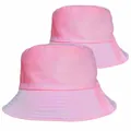 Stylish pink tie-dye cotton canvas bucket hat for sun protection and casual wear - Pink