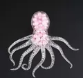 Transparante octopus squishy speelgoed gevuld met roze kralen voor stressverlichting - Roze kralen