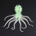 Octopus squishy speelgoed met lichtgroene parelvulling voor stressverlichting en plezier - Groene kralen