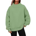 Gros plan détaillé d'un sweat-shirt à col montant vert sauge pour femme en polaire - Vert clair