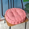 Thickened round pink corduroy seat cushion with 3D corn kernel texture for chairs - Pink Round