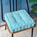 Thickened light blue corduroy seat cushion with 3D corn kernel texture - Sky Blue Square
