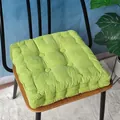 Thick grass green corduroy seat cushion with corn kernel texture for dining chairs - Green Square