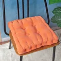 Premium orange thickened corduroy chair cushion with a unique 3D corn kernel texture - Orange Square