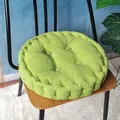Thick green round corduroy seat cushion with corn kernel texture - Green Round