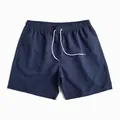 Navy blue men's quick-dry swim shorts with elastic drawstring waist and inner liner - M / Navy Blue