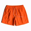 Men's bright orange quick-dry swim shorts with an elastic drawstring waist and lining - M / Orange