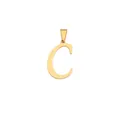Ciondolo a lettera C in acciaio inossidabile dorato lucido con gancio per gioielli - Lettera C / 30MM / Oro