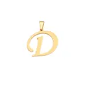 Elegante ciondolo lettera D maiuscola in acciaio inossidabile dorato con gancio per collana - Lettera D / 30MM / Oro