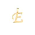 Polished 30mm gold plated stainless steel capital letter E alphabet pendant with bail - Letter E / 30MM / Gold