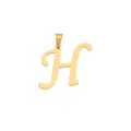 Golden stainless steel uppercase letter H pendant charm with bail. - Letter H / 30MM / Gold
