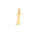 Elegant gold plated stainless steel alphabet letter I pendant with melon seed bail - Letter I / 30MM / Gold