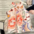 Artsy graphic print sleeveless summer dress for girls with wide hem and playful patterns - 80cm / Graffiti Print (QZ05)