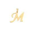 Elegant 30mm gold plated stainless steel uppercase letter M pendant for necklaces - Letter M / 30MM / Gold