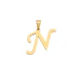Gold-plated stainless steel uppercase letter N pendant jewelry accessory for DIY - Letter N / 30MM / Gold