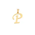 Elegant stainless steel uppercase letter P pendant with gold plating and bail attachment - Letter P / 30MM / Gold