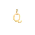 Polished 18K gold plated stainless steel capital letter Q pendant charm with bail - Letter Q / 30MM / Gold