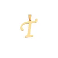Elegant gold stainless steel cursive letter T pendant for necklace with bail clasp - Letter T / 30MM / Gold