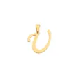 Polished gold plated stainless steel uppercase letter U alphabet pendant with bail 30mm - Letter U / 30MM / Gold