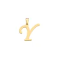 Elegantly crafted gold plated stainless steel uppercase letter Y pendant with bail - Letter Y / 30MM / Gold