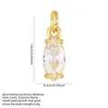 Vue détaillée d'un pendentif marquise en zircone plaqué or pour la création de bijoux - Marquise