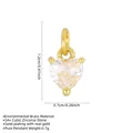 Détail d'un pendentif cœur plaqué or avec de la zircone 5A et dimensions 1,2x0,7 cm - Cœur