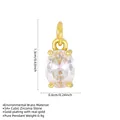 Pendentif en laiton doré ovale avec pierre en zircone cubique 5A+ et dimensions. - Ellipse