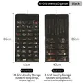 48-grid double-sided hanging jewelry organizer in black, 86x43cm size - Black (48 Grids)