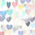 Iridescent holographic heart-shaped paper garland for party and wedding decoration - Iridescent