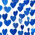 Decorative blue glitter heart paper garland for birthday party and wedding event - Glitter Royal Blue