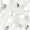 Shimmering silver glitter and metallic heart paper garland for wedding and party decor - Glitter Silver + Silver