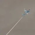 Elegant silver mermaid tail hair stick with gradient blue enamel and sparkling rhinestones - Fish Tail