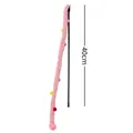 Interactive plush worm cat teaser wand toy with colorful pom-poms, 40cm length wand - Pink Long Pom-pom Cat Toy