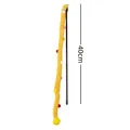 Yellow fuzzy cat teaser wand with colorful pom-poms and a sturdy 40cm long plastic rod - Yellow Long Pom-pom Cat Toy