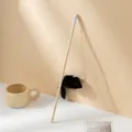 Interactive cat teaser wand with natural wooden stick and black plush mouse toy - Black Wooden Rod Rat