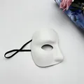 Classic white phantom masquerade semi-face mask for men Halloween costume party prop - One Size / White