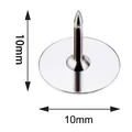 Perno da 10mm in acciaio inossidabile con base tonda piatta per spille e gioielli fai da te - Spilla a Testa Piatta in Ferro / 10x10mm / Argento