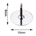 Perno in metallo argento con base da 10mm e ago da 8mm per spille fai-da-te artigianato - Spilla a Testa Piatta in Ferro / 10x8mm / Argento