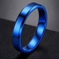 Men's minimalist titanium steel ring in vibrant blue finish with beveled edges - Size 7 / Double Beveled Blue Style (22-A-2) / 4mm / Blue