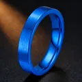 Anello minimalista in acciaio inossidabile spazzolato blu opaco con design premium - Taglia 7 / Design Piatto Opaco (4mm) / Blu